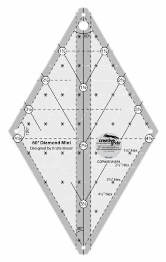 Creative Grids 60 Degree Mini Diamond Ruler  CGR60DIAMINI