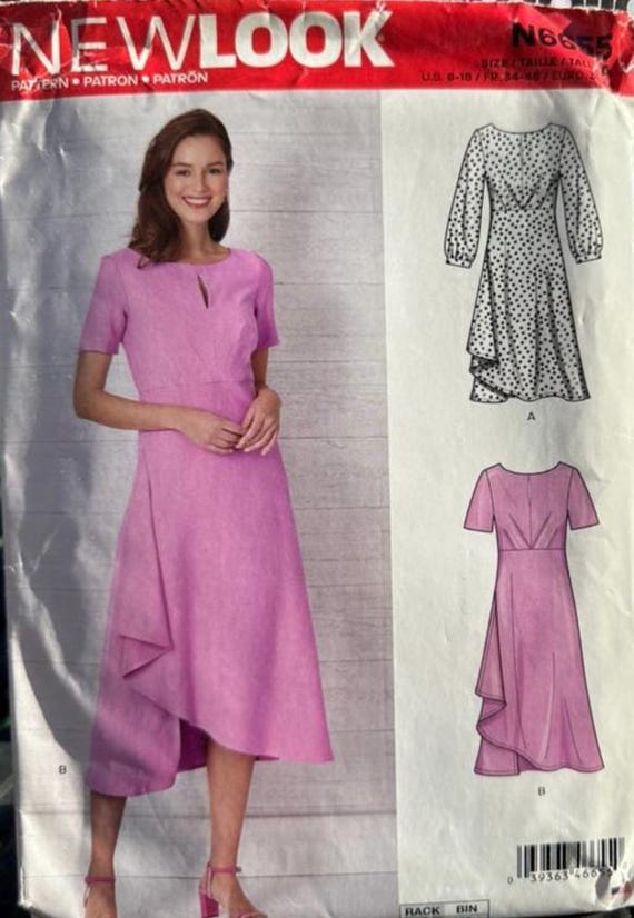 New Look  6655 Sewing Pattern Misses' Dress  Two Lengths/Sleeve Variations( Paper Pattern)