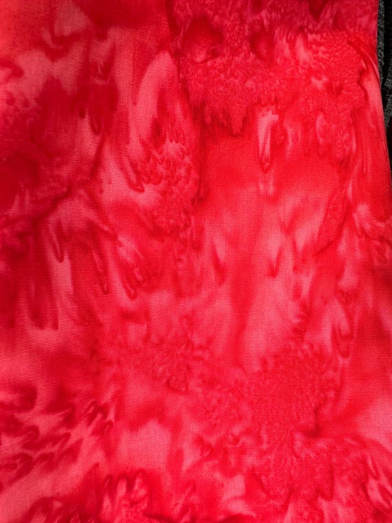 Hoffman Batik, flame Red, Bright red  1985 Watercolor Cotton Fabric By the Half Yard