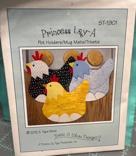 Princess Lay A Potholders, Mug Mate, Trivets- Sewing  Pattern -  by Susie C. Shore Designs
