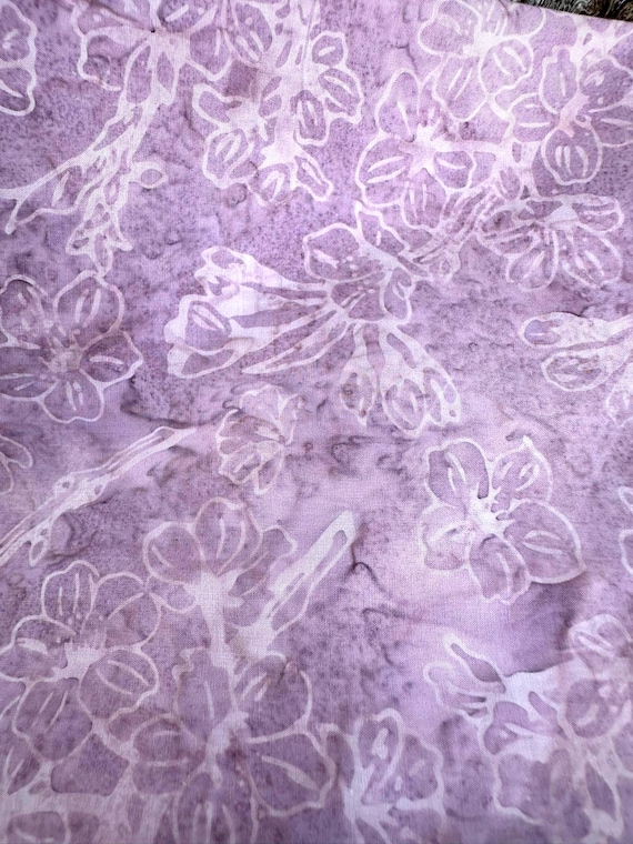 Rose Quartz Batik Fabric: Hoffman Summer Zen, Pink Floral Cotton (Half Yard