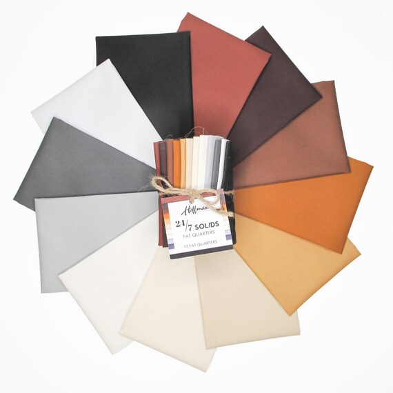 Earth  24/7 Solids- 12 Piece Fat Quarter - By Hoffman California Fabrics