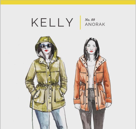 Kelly Anorak - Coat sewing Pattern -Sizes 0 to 20 -  By From Closet Core Patterns