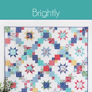 Brightly Quilt Pattern, Layer Cake or Fat Quarter Friendly, Stars Chains (Paper Pattern)