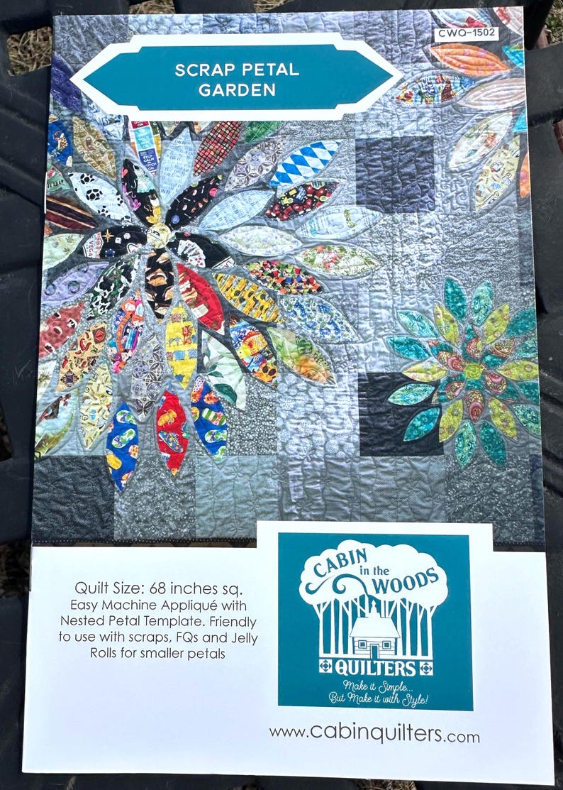 Scrap Petal Garden Quilt Pattern From Cabin In The Woods Quilters Etsy