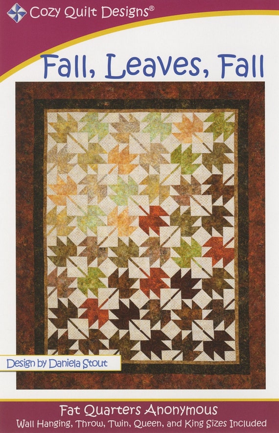 Fall, Leaves, Fat Quater anonymous Cozy Quilt Pattern