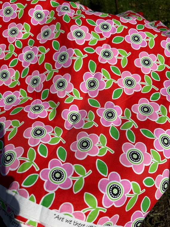 Are We There Yet? Red Flowers, by Quilt Soup