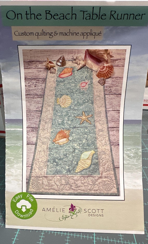 One the Beach Table Runner - Machine Embroidery Pattern - Amelie Scott Designs