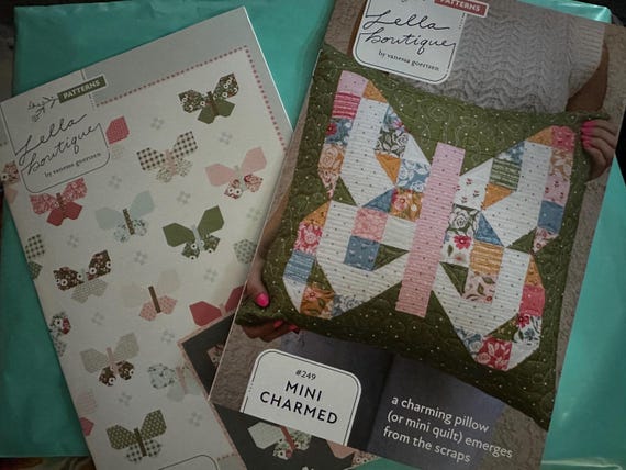 Flutterby Quilt  and/or Mini Chamed Butterfly Pillow -Quilt Pattern - By Leslie Ryan