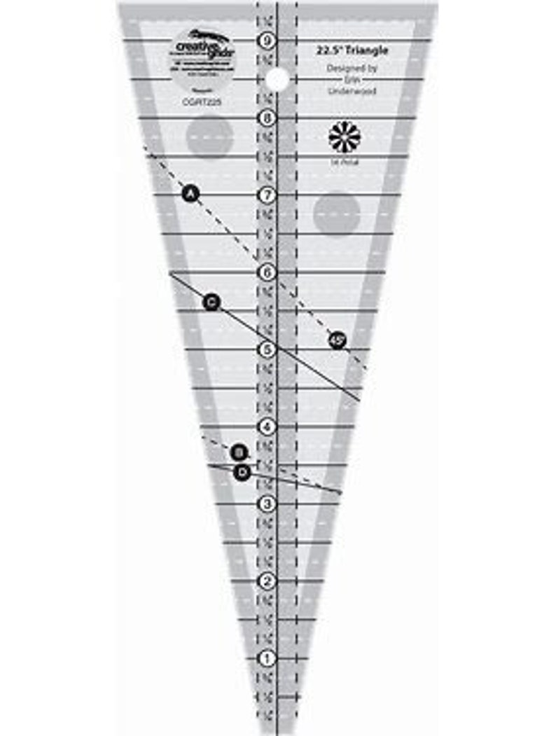 Creative Grids 22-1/2 Degree Triangle Ruler # CGRT225 - Etsy