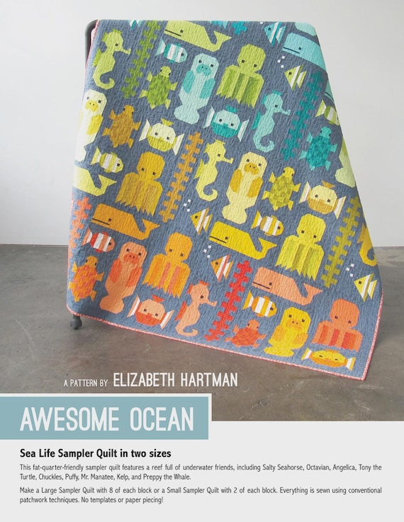 Ocean Quilt Pattern: Sea Life Sampler - Elizabeth Hartman (Paper Pattern)
