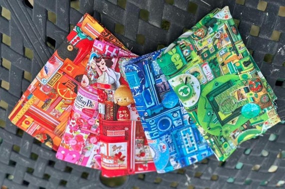 Color Collage Fabric- 5 Piece Fat Quater Bundle - Shelley Davies - By Northcott Fabric