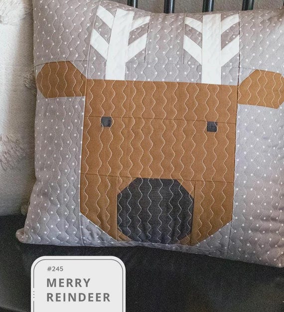 Merry Reindeer- Patchwork Pillow Pattern- From Lella Boutique