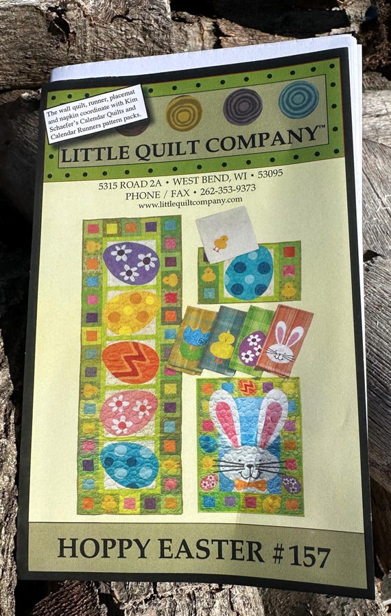 Hoppy Easter Pattern - Table Runner, Place Mat, Wall Quilt- By Little Quilt Company