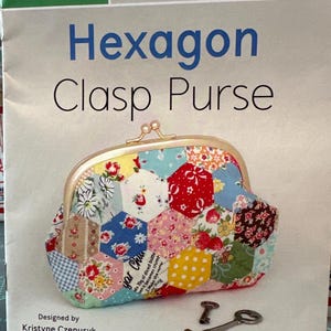 Hexagon Clasp Purse Pattern Kit: English Paper Piecing, Hardware Included