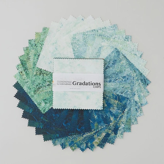 Stonehenge Gradations II - Blue Planet Chips - Charm Pack - (42) 5" Squares - by Northcott