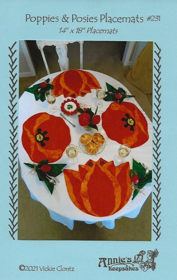 Poppies & Posies Placemats- Quilting/applique Pattern, by annie's Keepsakes
