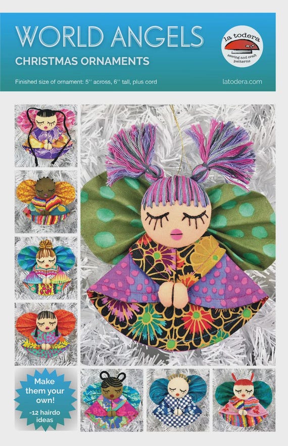 World Angels Christmas Ornaments- Sewing Pattern - From La Todera Sewing & Craft Patterns