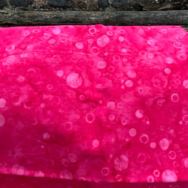 Batik, BUBBLES FUSCHIA Hand Dyed for Benartex Celebration - By The Half Yard