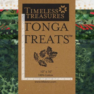 Tonga Batik Mistletoe - 42pcs Treat  Squares - By Timeless Treasures