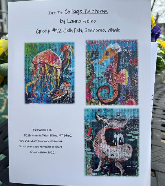 Teeny Tiny Group #12 Jellyfish Seahorse Whale Quilt Pattern HFWTT12