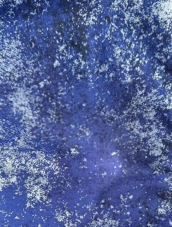 Brilliance Navy/Silver Metallic -  by Hoffman California Fabrics -  By The Half Yard