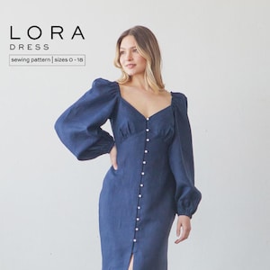 Lora Dress - Sewing Pattern - Sizes 0-18 - From TrueBias Patterns