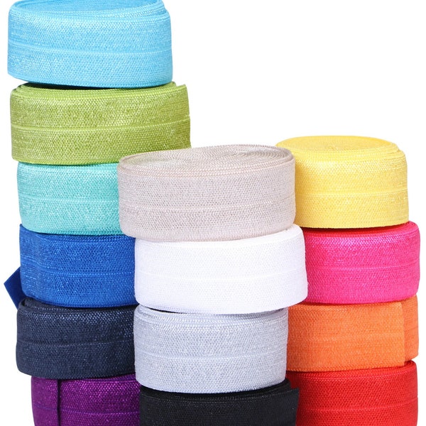 ByAnnie - Nylon Fold-Over Elastic - Sold by The Yard - in 14 different colors 3/4" (20mm) wide,