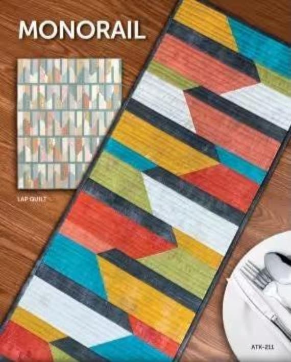 Monorail Runner/Quilt in 4 sizes - Pattern - By Atkinson Designs (Paper Pattern)