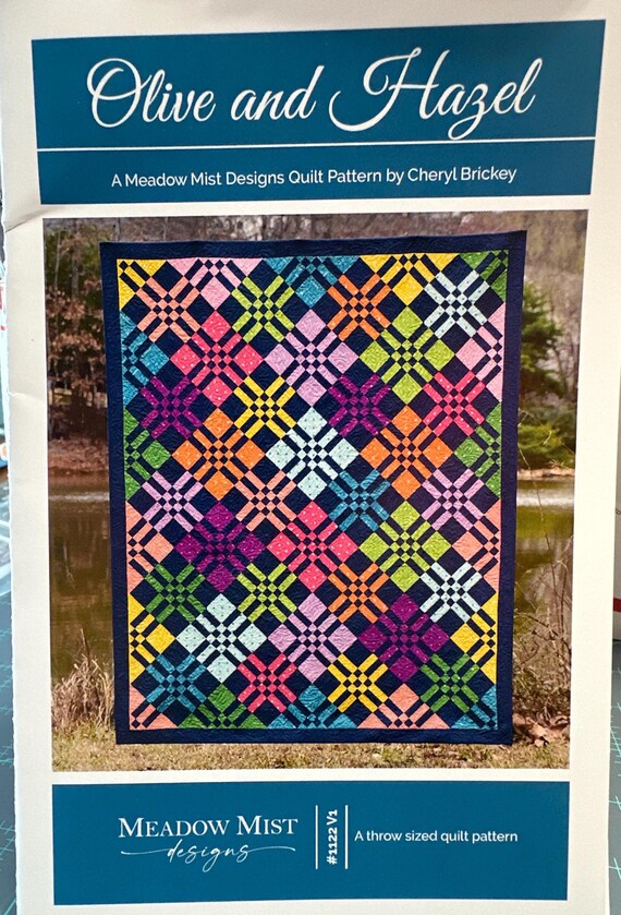 Olive and Hazel, Modern Throw Quilt Pattern, By Meadow Mist Designs