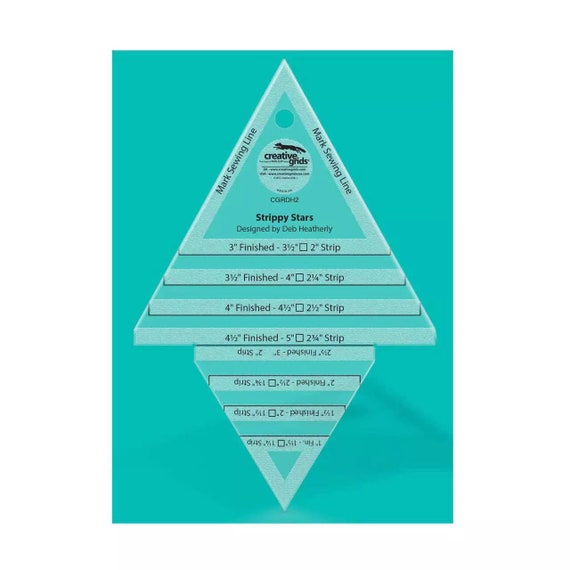 Strippy Stars Tool 5in x 7-1/2in Quilt Ruler by Creative Grids  CGRDH2