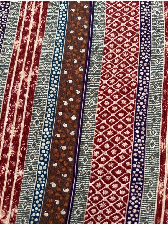 Stripped Polyester Crepe - Vintage 1980s - Sewing Fabric