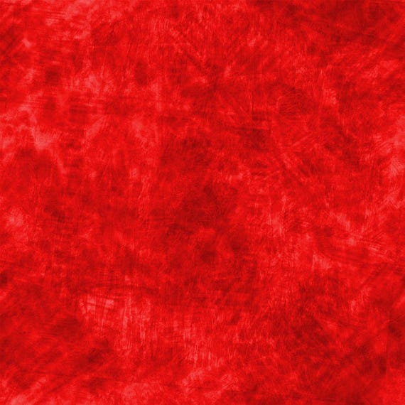 Bright Red - Grunge Paint  Fabric -  By The Half Yard