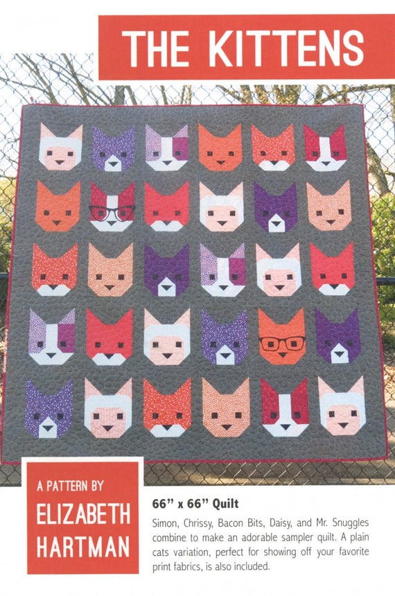 The Kittens Quilt Paper Pattern by Elizabeth Hartman a Fat Quarters Friendly Quilt