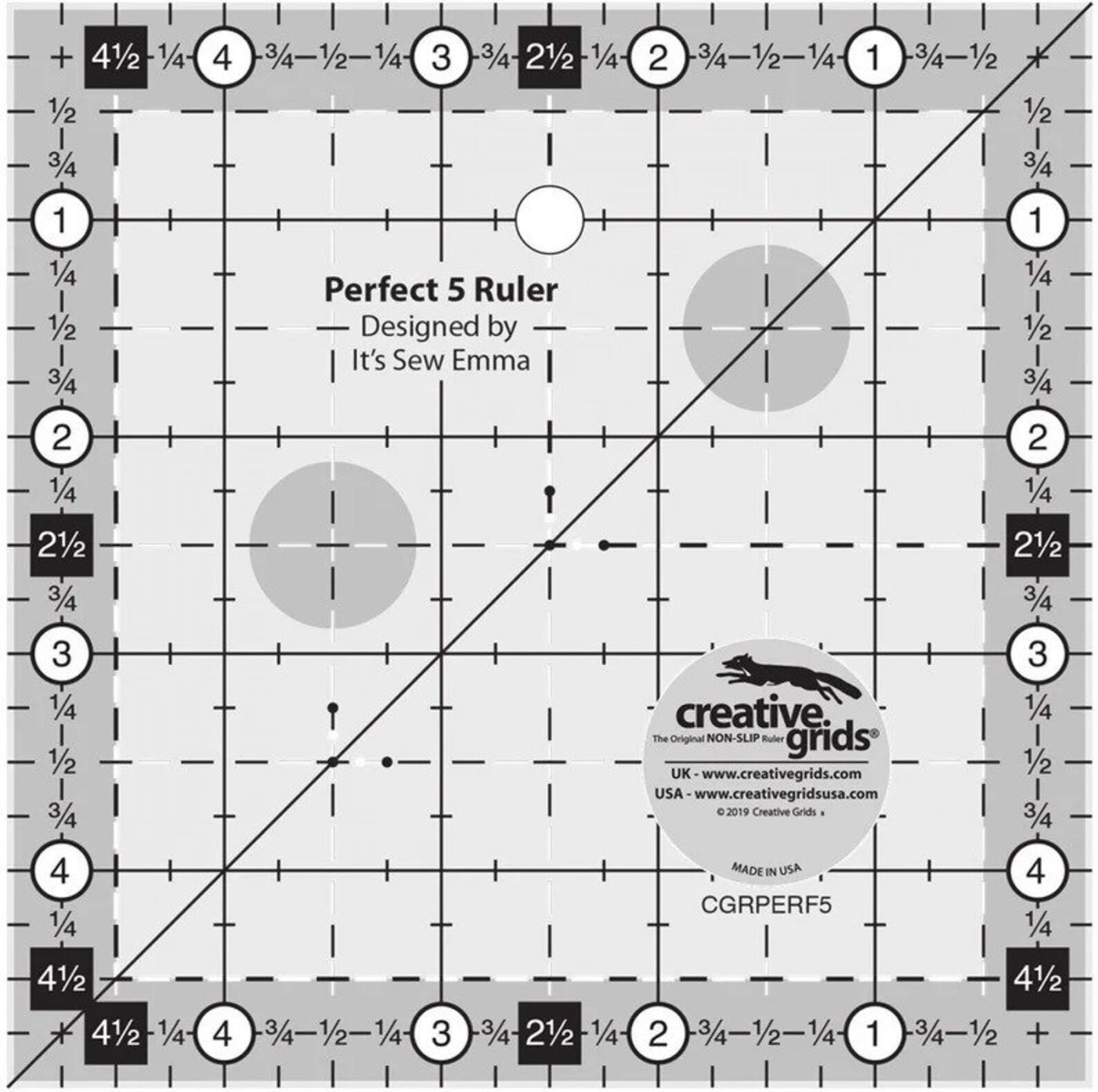 Perfect 5 Quilt Ruler by Creative Grids CGRPERF5 - Etsy