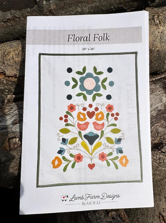 Floral Folk Wools - Wool Applique Pattern - LFD-169