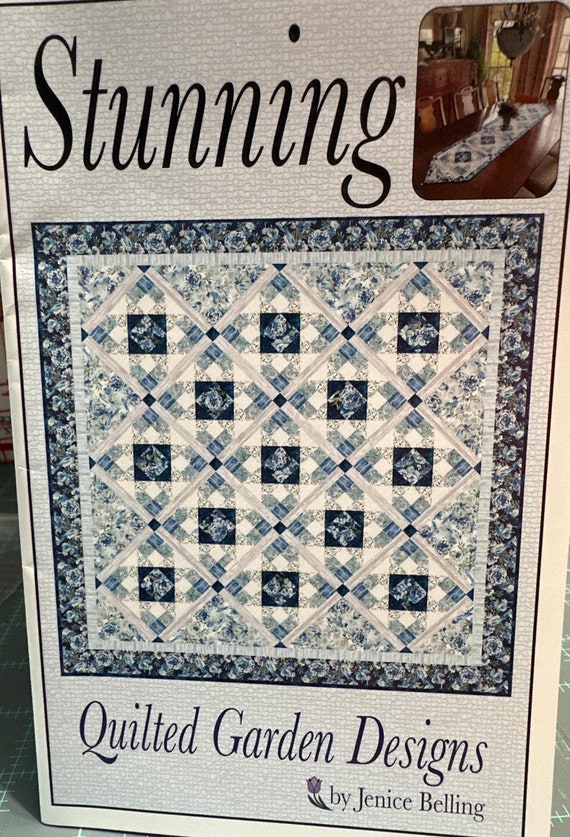 Floral On-Point Quilt Pattern, 71x71 or 18x96 Runner ( Paper Pattern)