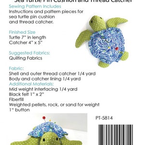 Sea Turtle Pin Cushion and Thread Catcher- Sewing Pattern, by Creative ...
