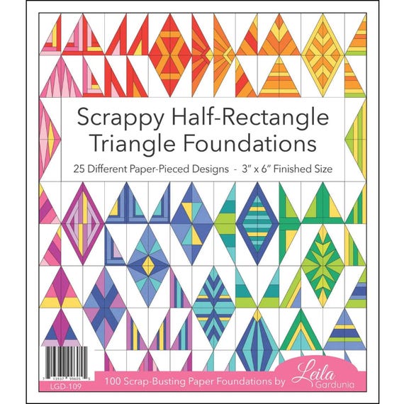 Scrappy Triangle Paper Piecing Foundation: 3"x6" Quilt Blocks - 50 Templates