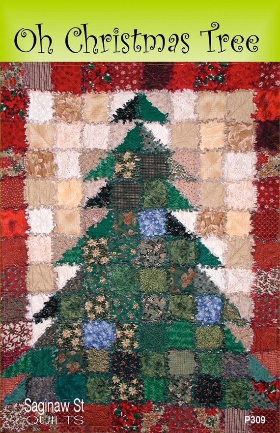 Christmas Tree Rag Quilt Pattern - 51x71in (Paper Pattern)