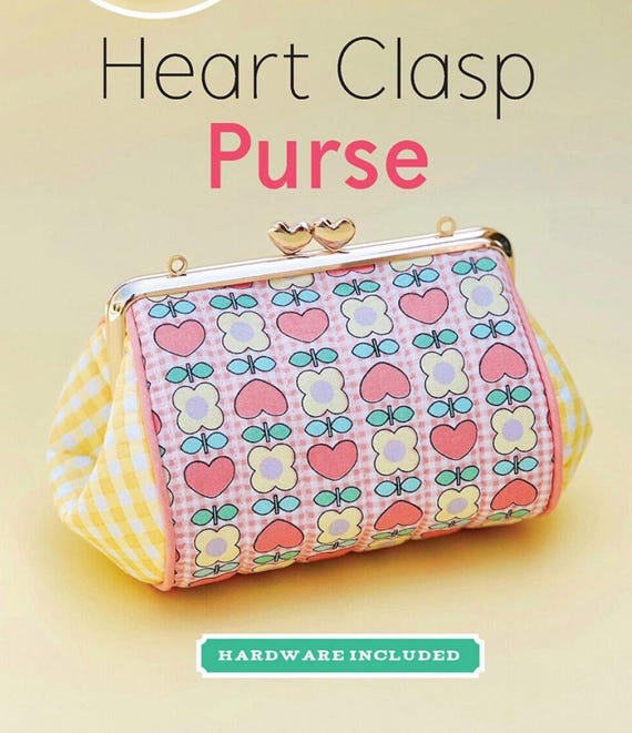 Heart Clasp Purse - Sewing Pattern includes Rose Gold clasp by Zakka Workshop