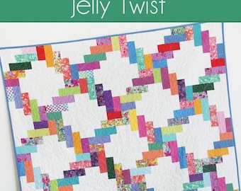 Jelly Twist Quilt Pattern by Cluck Cluck Sew | Precut 2.5" Strip Jelly Roll Pattern | Beginner Friendly Paper Pattern
