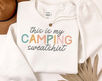 Dies ist mein Camping-Sweatshirt, Camp-Shirt, Damen Outdoor-Abenteuer-Grafik-T-Shirt, Pullover Crewneck-Sweatshirt für Outdoorsy Girl
