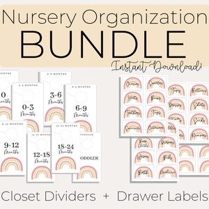 Print Your Own Nursery Closet Dividers . DIY Nursery Organization . Rainbow Nursery Decor . Nursery Printable