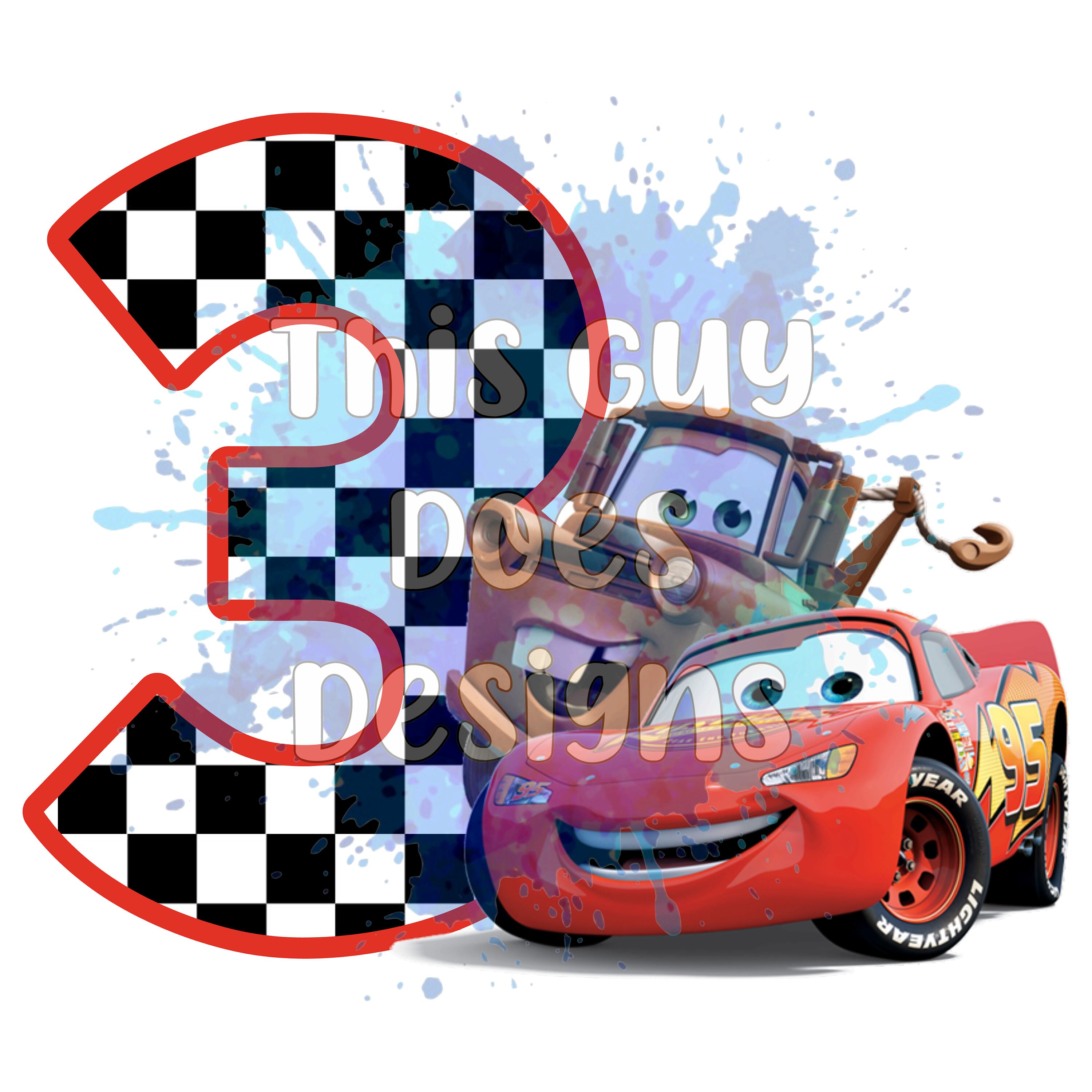 Cars 3rd Birthday PNG Cars Design for Sublimation Lightning | Etsy