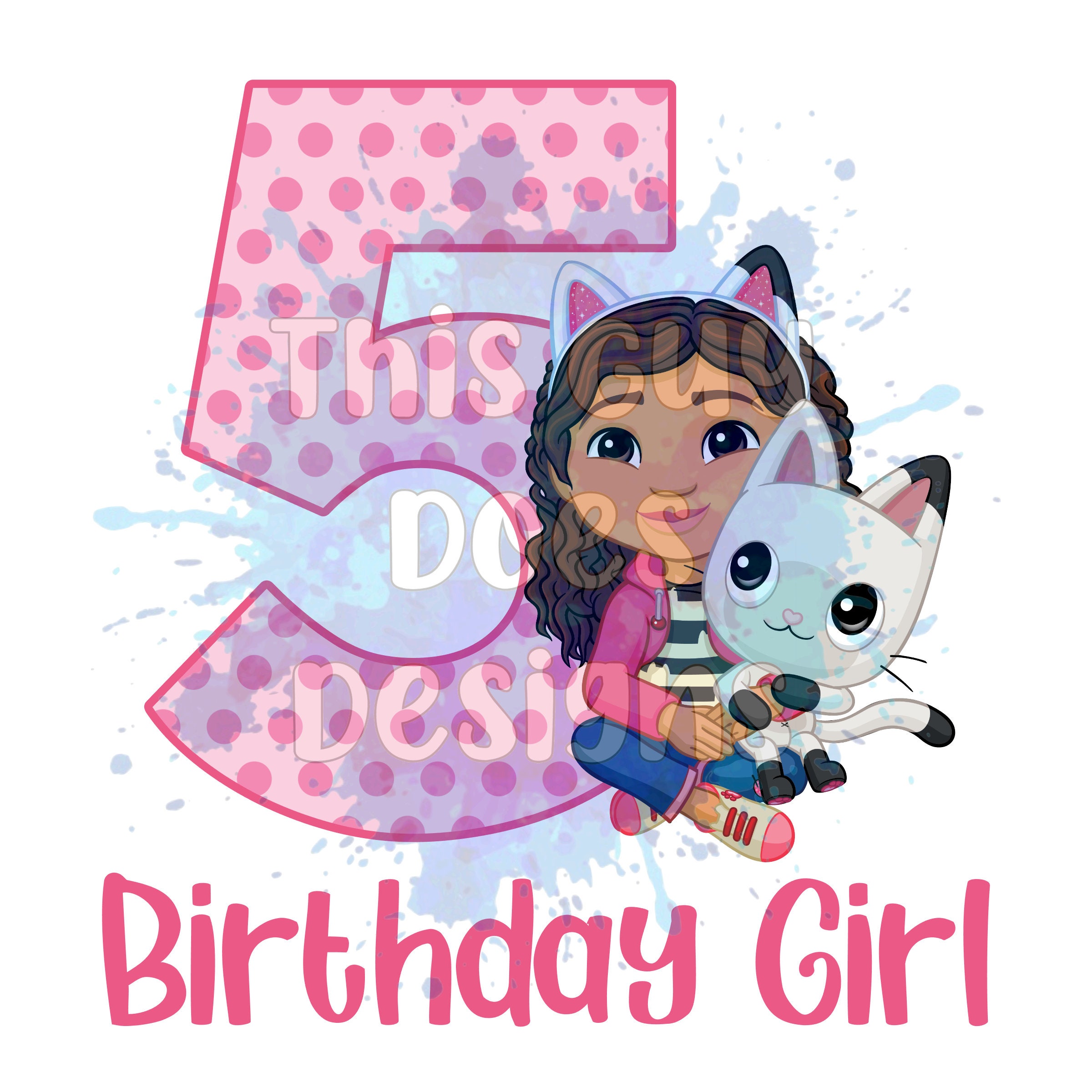 Gabby's Dollhouse Birthday PNG Girl's 5th Birthday | Etsy