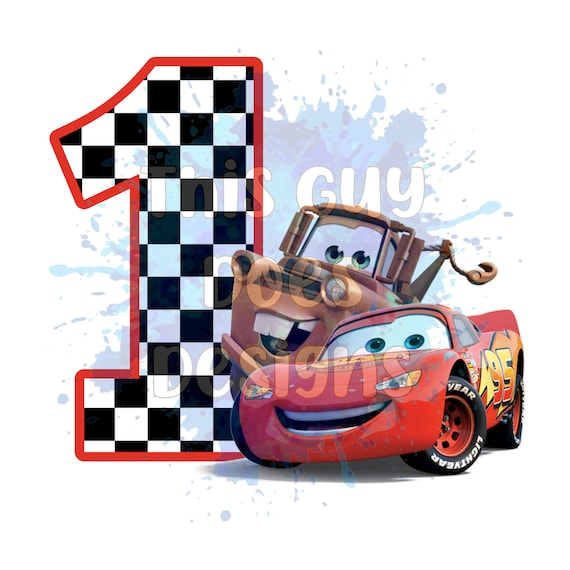 Cars 1st Birthday PNG Cars Design for Sublimation Lightning Etsy