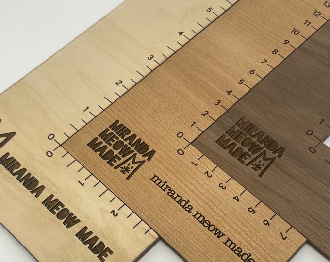 Custom Product Ruler, Laser Cut Plywood With Engraved Business Logo ...