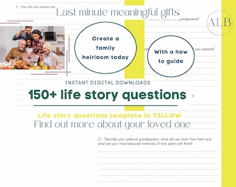 Life Story Questions: Dementia Activity, Legacy Memory Workbook (Digital Download)
