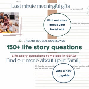 Life Story Questions: Sepia Memory Workbook (Instant Digital Download)